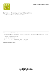 La théorie du policy-mix : un bilan critique - Jean