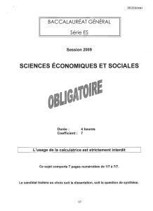sciences économiques et sociales