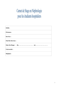 Carnet de stage en néphrologie pour les étudiants hospitaliers