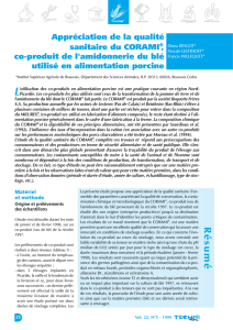 Appréciation de la qualité sanitaire du CORAMI, co-produit de l