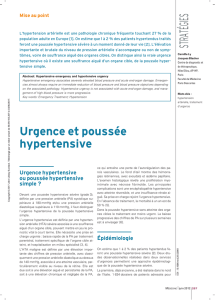 Urgence et poussée hypertensive