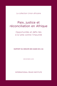 Paix, justice et réconciliation en Afrique