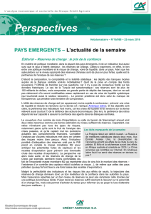 PAYS EMERGENTS – L`actualité de la semaine