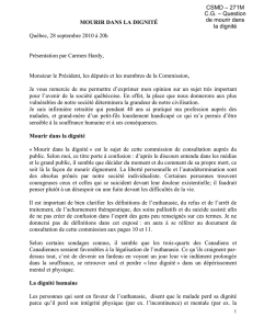 MOURIR DANS LA DIGNITÉ