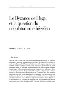 Le Byzance de Hegel et la question du néoplatonisme hégélien