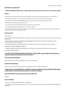 Notice CITRATE DE BETAINE CITRON UPSA 2 g SANS SUCRE, 20