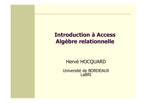 Introduction à Access Algèbre relationnelle