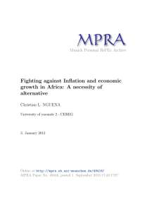 Fighting against Inflation and economic growth in Africa: A necessity