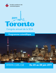 Programme scientifique - Canadian Anesthesiologists` Society