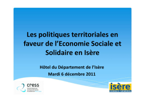 Séminaire Politiques territoriales en faveur de l`ESS sur l`Isère