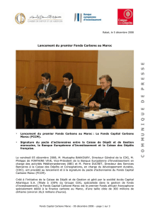 Lancement du Fonds Capital Carbone Maroc