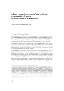 Alfalex : un environnement d`apprentissage du vocabulaire français