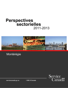 Montérégie Perspectives Sectorielles 2011