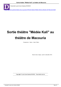 Sortie théâtre "Médée Kali" au théâtre de Macouria
