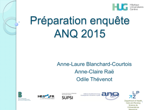 Préparation enquête ANQ 2015