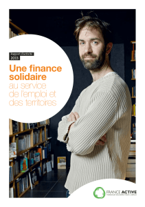 Une finance solidaire au service de l`emploi et des
