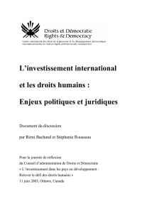 L`investissement international et les droits humains