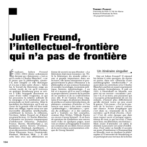 Julien freund, l`intellectuel-frontière qui n`a pas de frontière