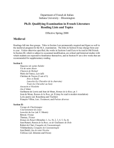 Ph.D. Qualifying Examination in French Literature Reading Lists and
