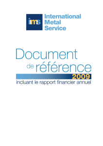 Document de référence IMS 2009