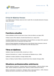 CV du Dr Béatrice Fervers