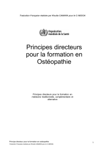 Principes directeurs pour la formation en Ostéopathie - c