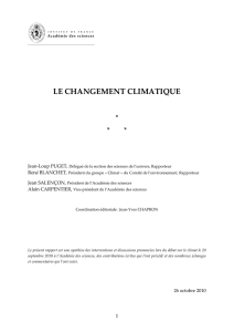 LE CHANGEMENT CLIMATIQUE