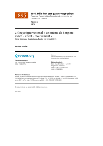 Colloque international « Le cinéma de Bergson : image – affect