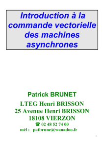 Introduction à la commande vectorielle des machines asynchrones