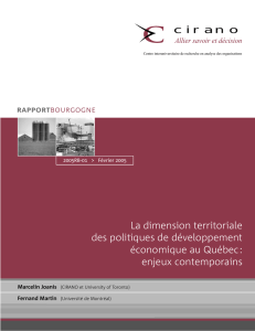 La dimension territoriale des politiques de développement