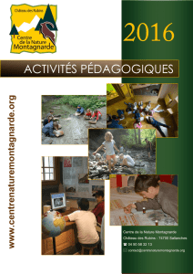ACTIVITES PEDAGOGIQUES - Centre de la nature montagnarde