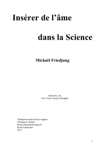 Insérer de l`âme dans la science - Michaël Friedjung