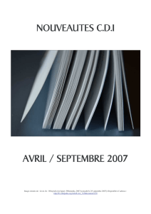 nouveautés avril-sept 2007 - Lycée International des Pontonniers