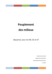 Peuplement des milieux