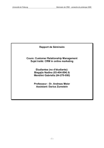 Rapport de Séminaire Cours: Customer Relationship - Diuf