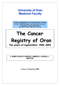 The Cancer Registry of Oran