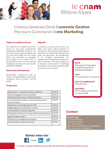 Licence Générale Droit Economie Gestion - cnam rhone