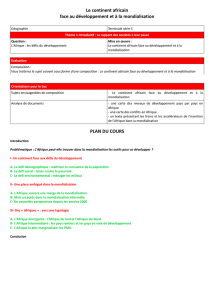 Le continent africain face au développement et à la mondialisation