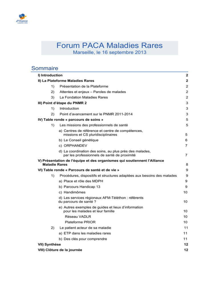 Forum PACA Maladies Rares