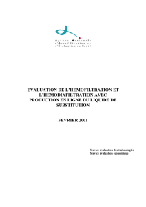 evaluation de l`hemofiltration et l`hemodiafiltration avec