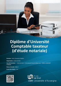 Diplôme d`Université Comptable taxateur (d`étude notariale)