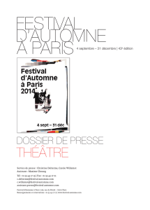 Maquette Dossiers de presse - Festival d`Automne à Paris
