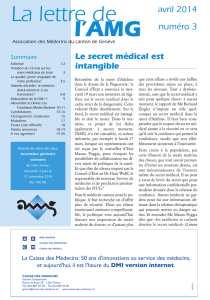 La lettre de l`AMG - Association des Médecins du canton de Genève