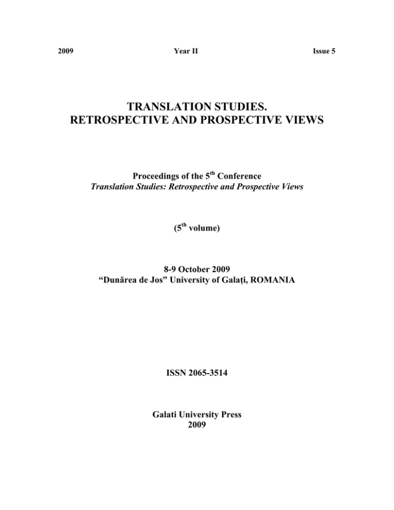 translation studies retrospective and prospective views