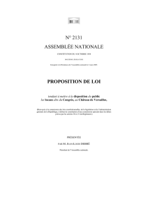 N° 2131 ASSEMBLÉE NATIONALE PROPOSITION DE LOI