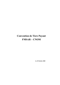 Convention de Tiers Payant FMSAR – CNOM