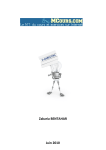 Zakaria BENTAHAR Juin 2010 - Cours gratuit et exercices corrigés