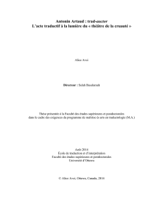 Antonin Artaud : trad-auctor / L`acte traductif à la