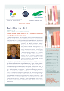 Lettre du LEO n°13 Novembre 2015