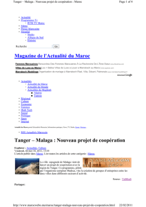 Magazine de l`Actualité du Maroc Tanger – Malaga : Nouveau projet